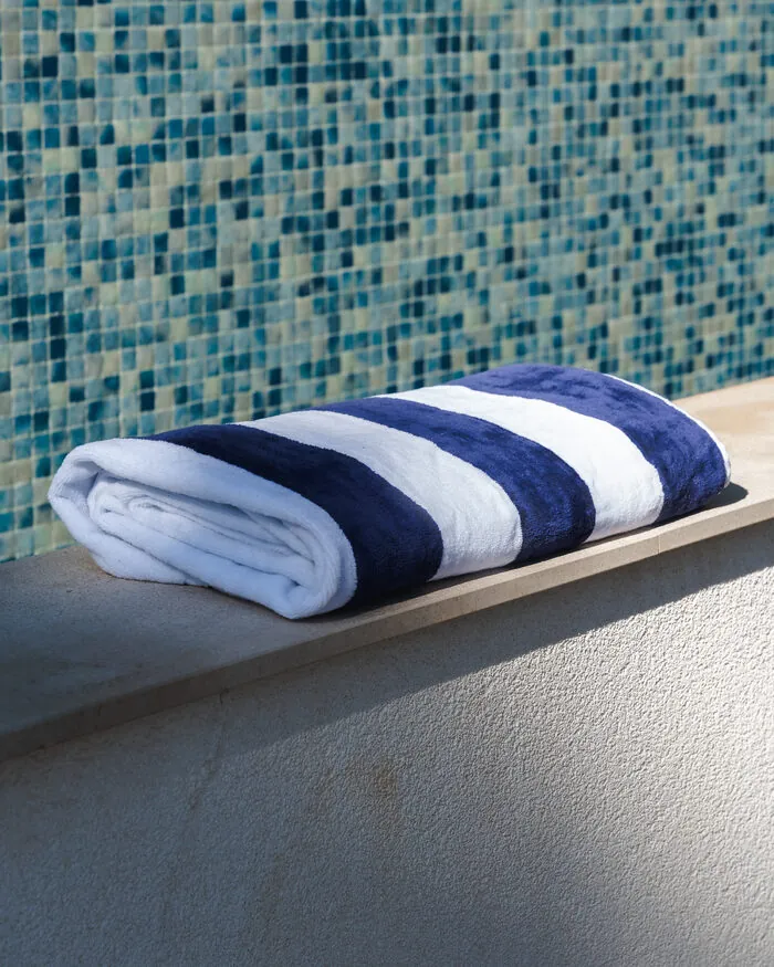 BYROSH navy striped beach towel