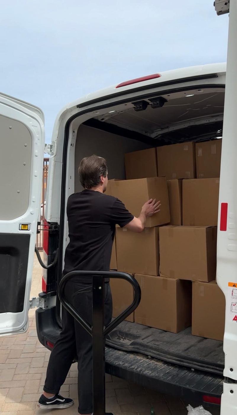 A BYROSH order being delivered to the client's storeroom