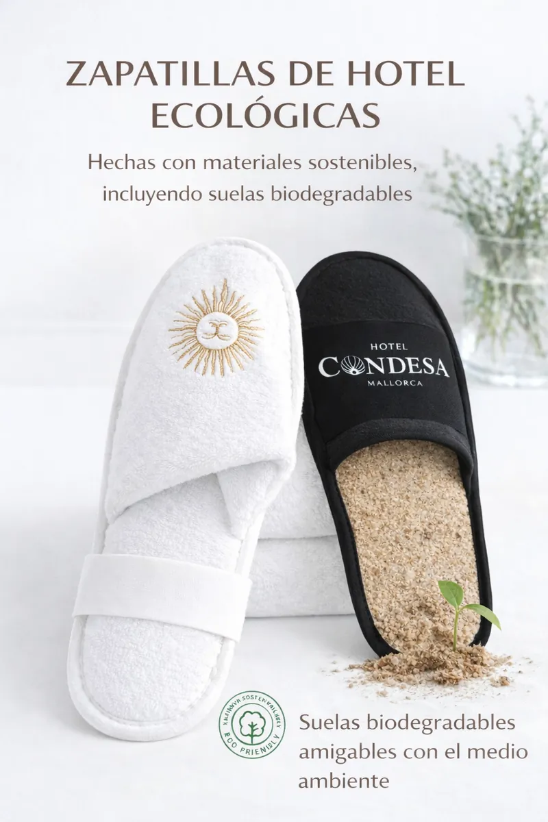 Zapatillas de hotel ecológicas BYROSH personalizadas