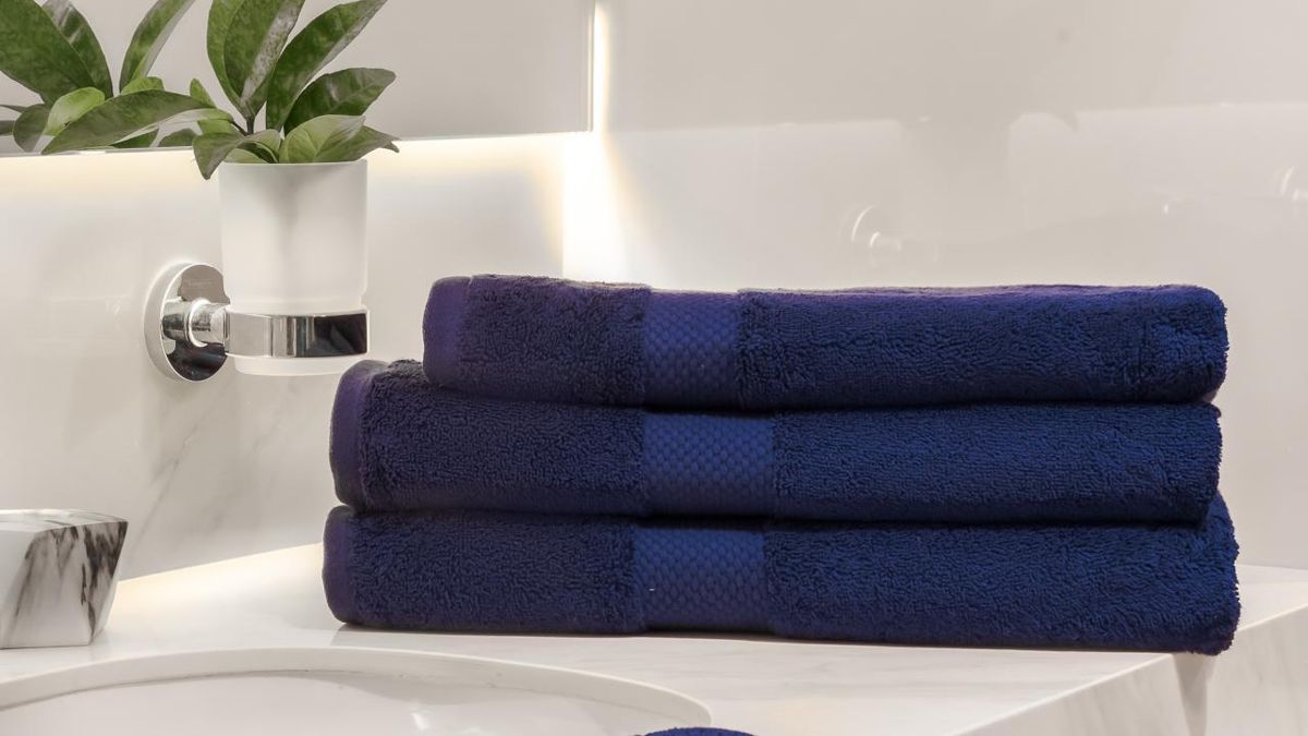 BYROSH navy blue 100% cotton hotel towels